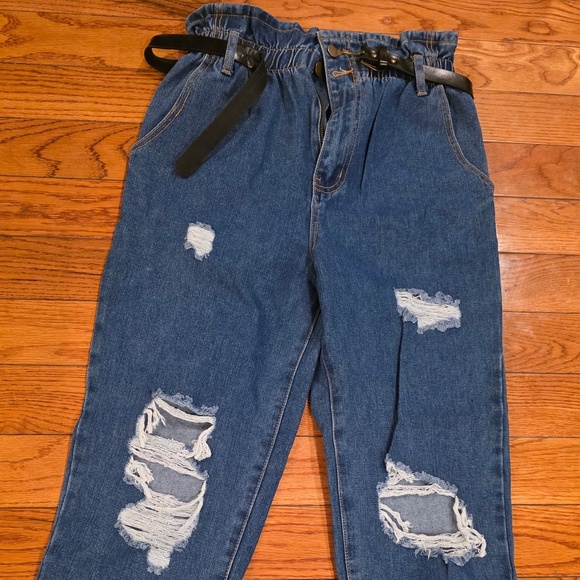 Forever 21 Distressed Paperbag Jeans - Picture 1 of 5